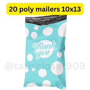 20 teal and white polka dot poly mailers 10x13 Shipping Bags